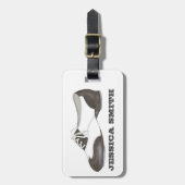 Tapdans dans-dans zwart-wit Tapford-stang Bagagelabel (Voorkant verticaal)