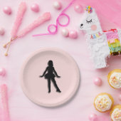 Tapdanser Roze Papieren Bordje (Feest)