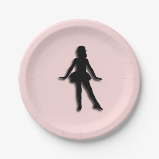 Tapdanser Roze Papieren Bordje (Voorkant)