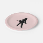 Tapdanser Roze Papieren Bordje (Gekanteld)