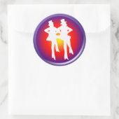 Tapdansers op een veelkleurige achtergrond ronde sticker (Tas)