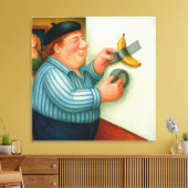 Tape Banana - Grote Ingepakte Canvas Kunstprint Afdruk (Insitu (Woonkamer))