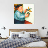 Tape Banana - Grote Ingepakte Canvas Kunstprint Afdruk (Insitu (Slaapkamer))