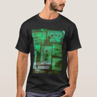 Tape-cassette 80's stijl nostalgisch T-shirt voor 