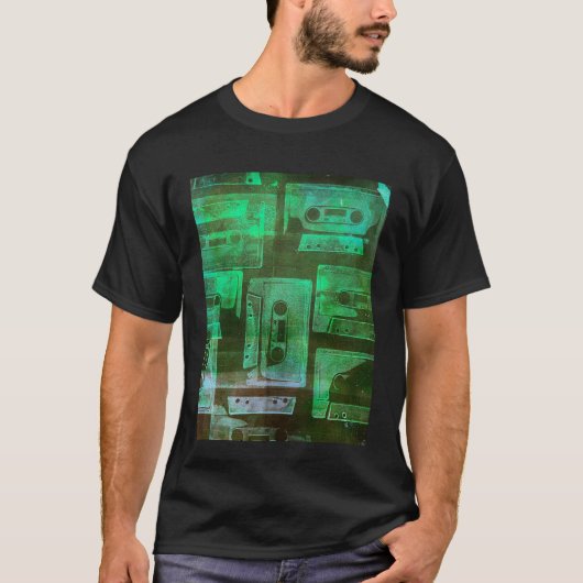 Tape-cassette 80's stijl nostalgisch T-shirt voor (Voorkant)