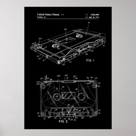 Tape Cassette Patent Poster (Voorkant)