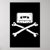 Tape & Crossbones Music Pirate Piracy Home Taping Poster (Voorkant)