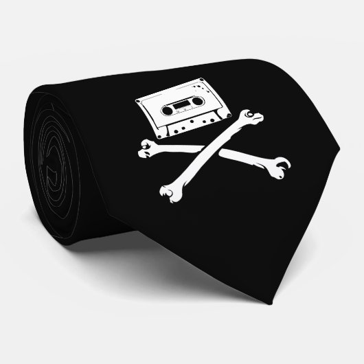 Tape & Crossbones Music Pirate Piracy Home Taping Stropdas (Opgerold)