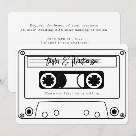 Tape Huwelijk in Retro Stijl uit de Jaren 80 Kaart