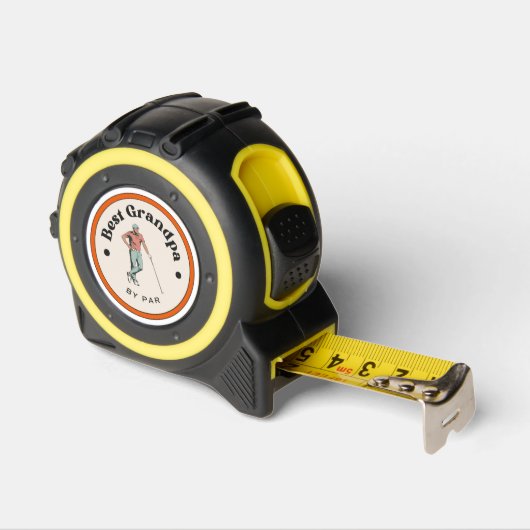Tape Measure - Beste opa van par - Golfer Yellow Rolmaat (Hoek)