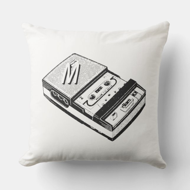  Tape Recorder Monogram Buitenkussen (Voorkant)