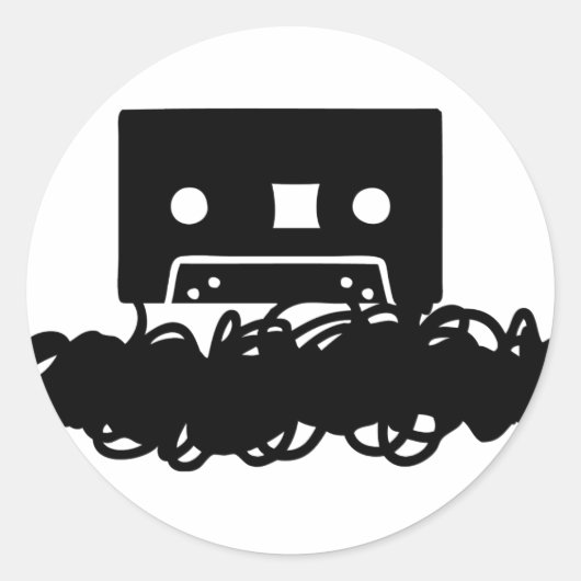 Tape-spaghettipictogram Ronde Sticker (Voorkant)