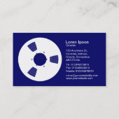 Tape Spool - Wit op Deep Navy Visitekaartje (Achterkant)