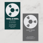 Tape Spool - Wit op Donker Mos Groen Visitekaartje (Voorkant / Achterkant)