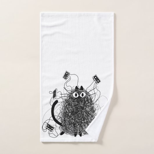 Tape-Tangled zwarte kat Bad Handdoek (Handdoek)