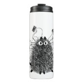 Tape-Tangled zwarte kat Thermosbeker (Voorkant)