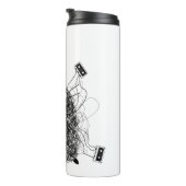 Tape-Tangled zwarte kat Thermosbeker (Geroteerd rechts)