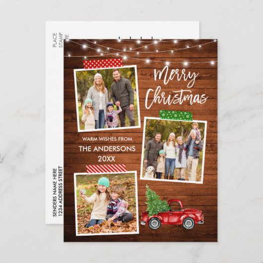 Tape Truck Wood Lights penseel Script-penseel Briefkaart (Voorkant / Achterkant)