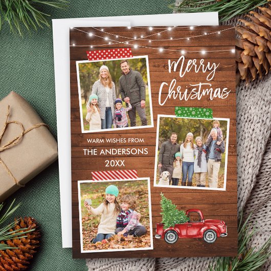 Tape Truck Wood Lights penseel Script-penseel Feestdagenkaart