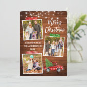 Tape Truck Wood Lights penseel Script-penseel Feestdagenkaart (Staand voorkant)