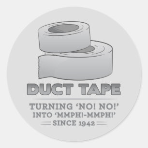 tape van kanaal - nee draaien ! nee! in mmph! mmph ronde sticker