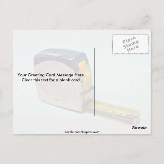 Tape voor het meten van objecten briefkaart (Achterkant)