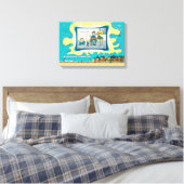 Tape Worm Granny | Absurde Visuele Humor 18x12 Canvas Afdruk (Insitu (Slaapkamer))