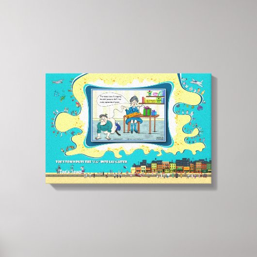 Tape Worm Granny | Absurde Visuele Humor 18x12 Canvas Afdruk (Voorkant)
