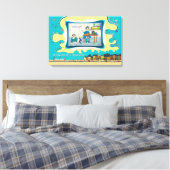 Tape Worm Granny | Absurde Visuele Humor 24x16 Canvas Afdruk (Insitu (Slaapkamer))