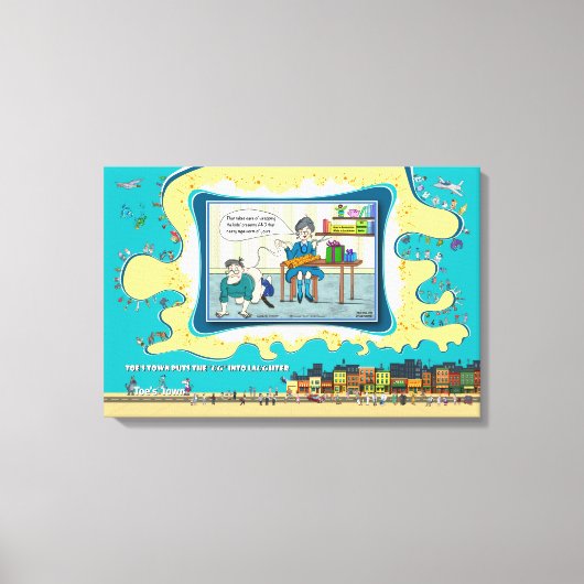 Tape Worm Granny | Absurde Visuele Humor 24x16 Canvas Afdruk (Voorkant)