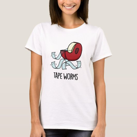 Tape Worms Funny Sticky Tape Puns T-shirt (Voorkant)