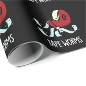 Tape Worms Grappige Sticky Tape Puns Donker BG Cadeaupapier (Rol Hoek)