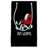Tape Worms Grappige Sticky Tape Puns Donker BG Klein Cadeauzakje (Voorkant)