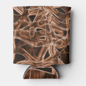 Tapecurves, bruine snede met reliëf en overlapping blikjeskoeler (Voorkant)