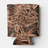 Tapecurves, bruine snede met reliëf en overlapping blikjeskoeler (Achterkant)