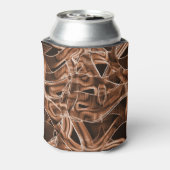 Tapecurves, bruine snede met reliëf en overlapping blikjeskoeler (Blikje Achterkant)