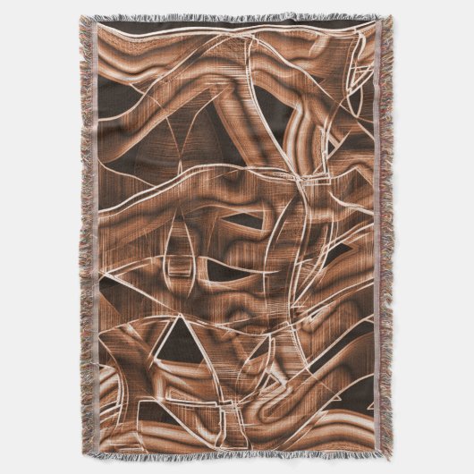 Tapecurves, bruine snede met reliëf en overlapping deken (Voorkant Verticaal)