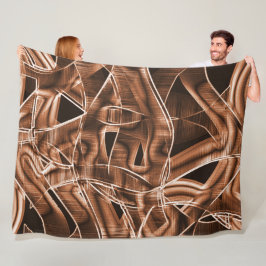 Tapecurves, bruine snede met reliëf en overlapping fleece deken