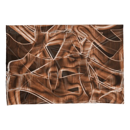 Tapecurves, bruine snede met reliëf en overlapping kussensloop (Voorkant-Rechts)