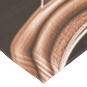 Tapecurves, bruine snede met reliëf en overlapping tafelkleed (Gekanteld)