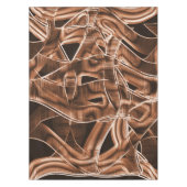 Tapecurves, bruine snede met reliëf en overlapping tafelkleed (Voorkant)