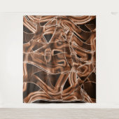 Tapecurves, bruine snede met reliëf en overlapping wandkleed (Voorkant)