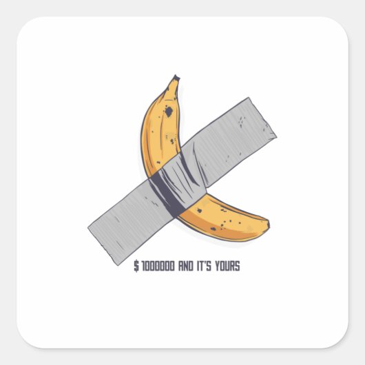 Taped Banana Art Vierkante Sticker (Voorkant)