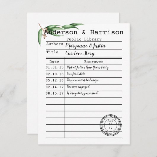 tapekaartflessen opslaan datum aankondigingskaart (Voorkant / Achterkant)