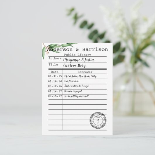 tapekaartflessen opslaan datum aankondigingskaart (Staand voorkant)