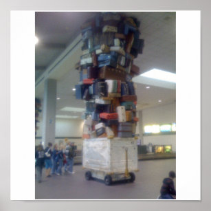 Tapel bagage op de luchthaven Sacramento in Califo Poster