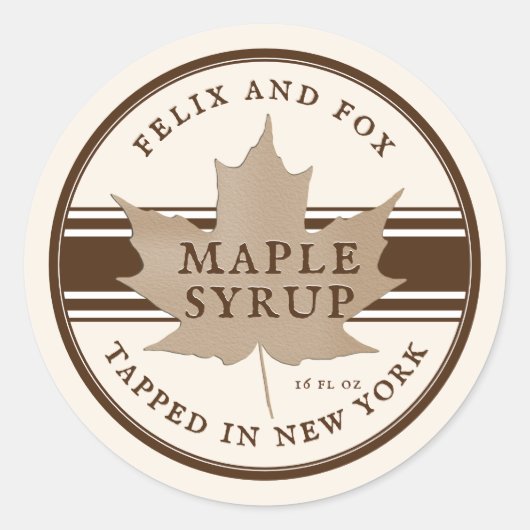 Tapel in New York Maple Syrup Label Antiek White (Voorkant)