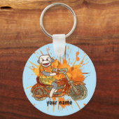 Tapelmotor met contactsleutel sleutelhanger (Voorkant)