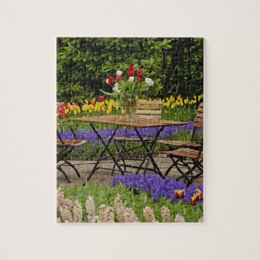 Tapeltjes in de tuin, Keukenhof Tuinen, Legpuzzel (Verticaal)