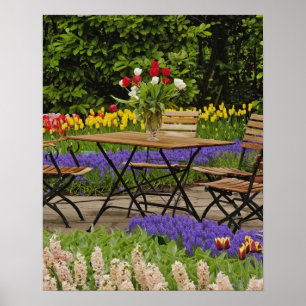 Tapeltjes in de tuin, Keukenhof Tuinen, Poster